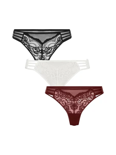 Hunkemöller Tanga Briar magenta / negru alb