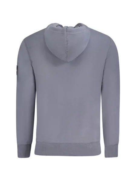 Суичър с качулка Calvin Klein Jeans с автограф с връзки синьо