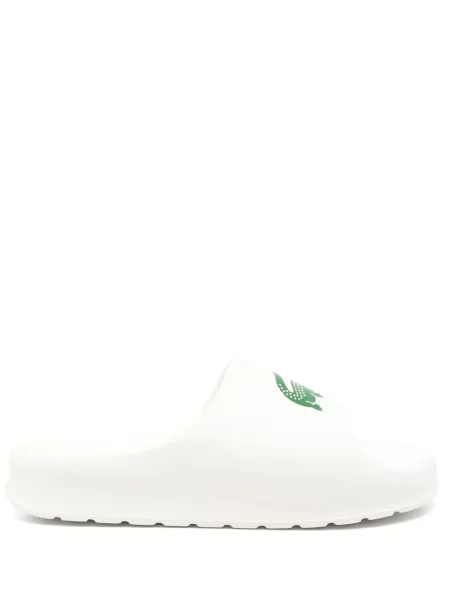 Papuci Lacoste cu imagine alb