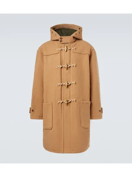 Vlněný kabát Polo Ralph Lauren s kapucí béžový
