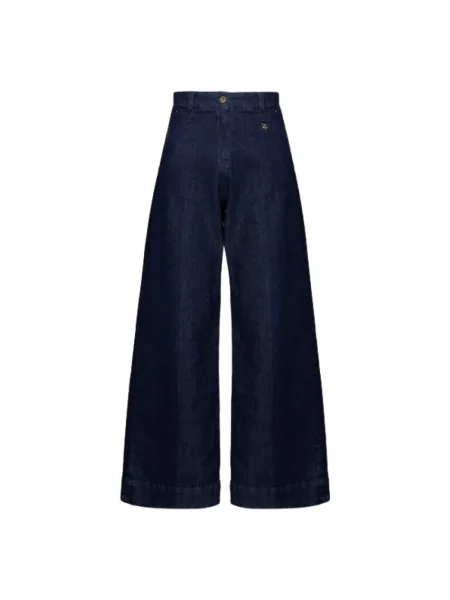 Szerokie jeansy Aeronautica Militare niebieskie