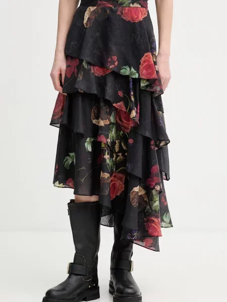 AllSaints fustă cu in CAYA negru