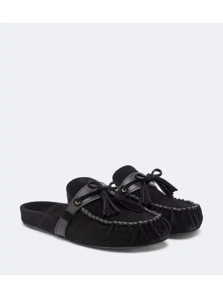 Papuci tip mules Isabel Marant din piele de căprioară negru