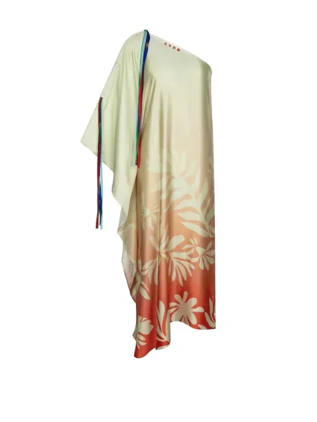 Rochie maxi Avdw cu un umăr gol verde