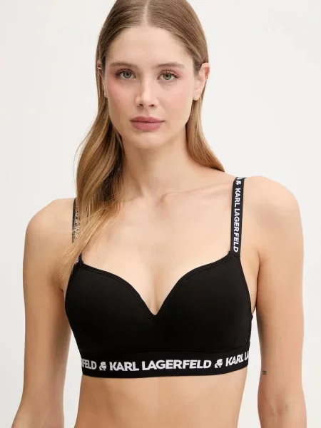 Podprsenka Karl Lagerfeld LOGO PADDED čierna