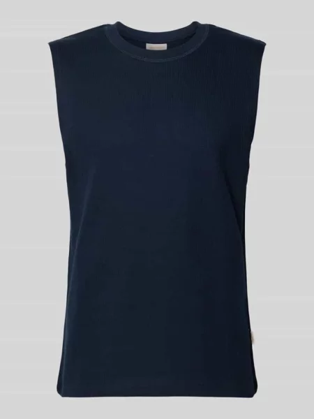 Koszulka Jack & Jones z nadrukiem z okrągłym dekoltem granatowa