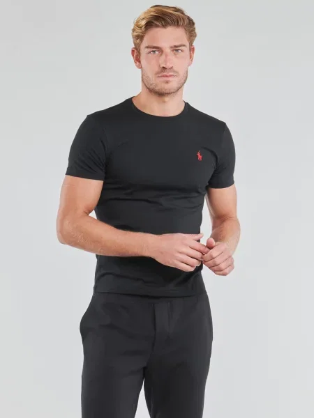 Polotričko Polo Ralph Lauren s výšivkou s kulatým výstřihem černé