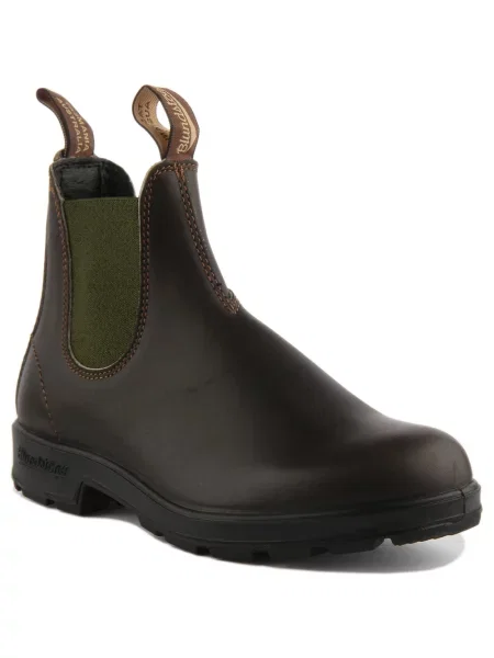 Sztyblety Blundstone skórzane z logo brązowe
