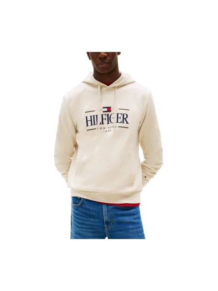 Bluza z kapturem Tommy Hilfiger z kapturem beżowa