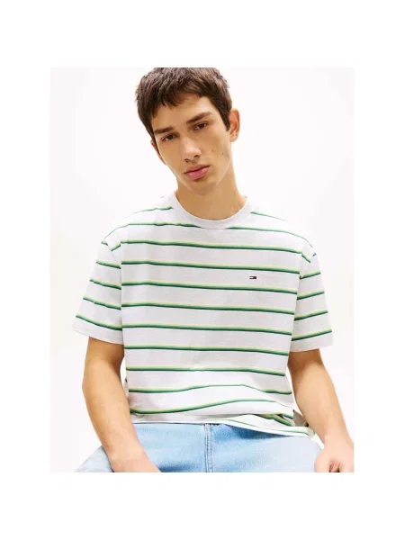 Prugasta majica Tommy Jeans siva