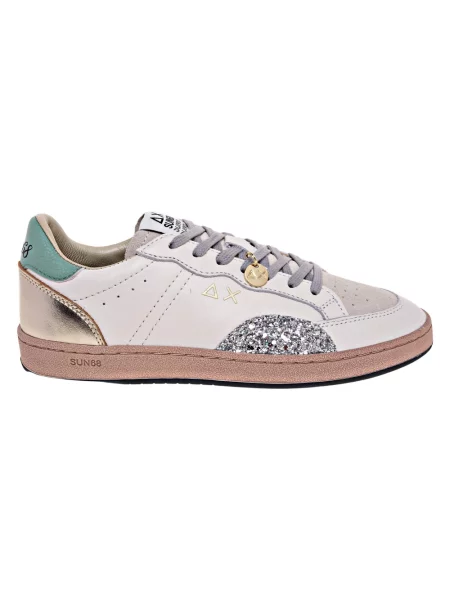 Sneakersy Sun68 skórzane w miejskim stylu białe
