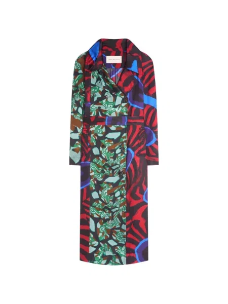 Palton Dries Van Noten cu imagine roșu