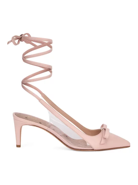 Lniana czółenka Red Valentino elegancka czerwona