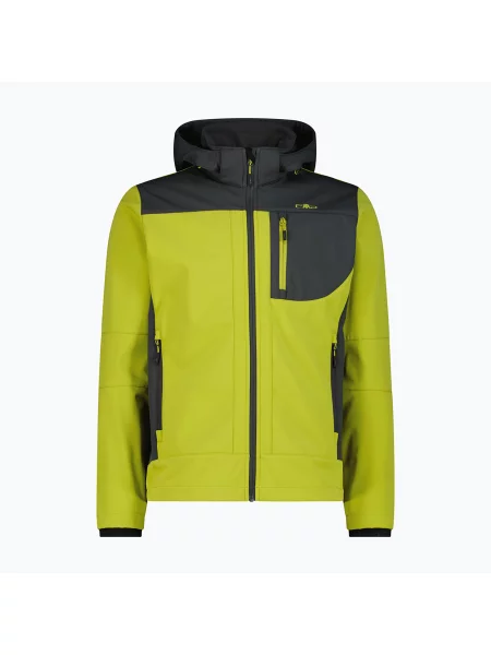 Geacă softshell pentru bărbați CMP Zip Hood cardamom/black pine negru