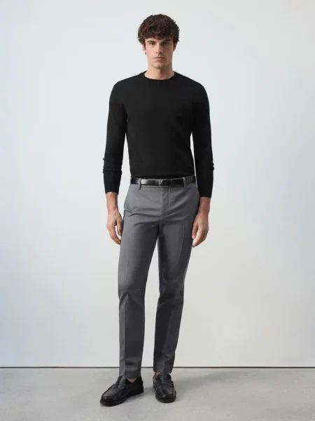 Spodnie chinosy Dublino slim fit ciemnoszary Mężczyzna 38 MANGO MAN