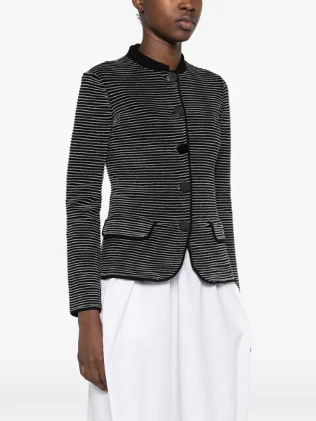 Ριγέ μπουφάν Emporio Armani μαύρο