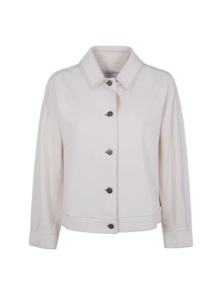 Kurtka jeansowa Max Mara z dżerseju beżowa