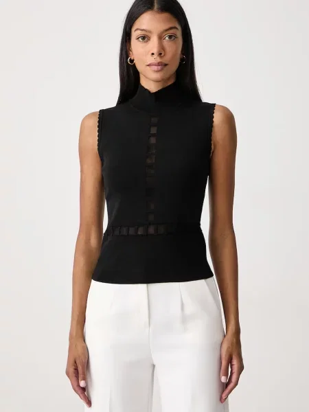 Twinset top pentru femei cu vâscoză negru