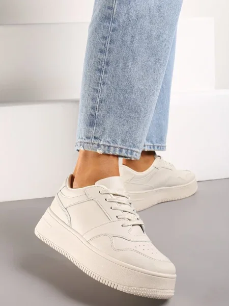 Sneakers cu Platforma și Carâmb Înalt Liciana bej