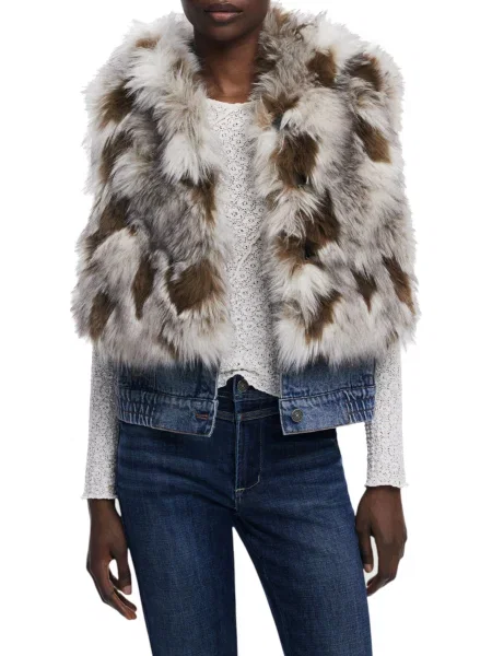 Kamizelka Desigual Bunny Fur Vest Brown XS brązowa