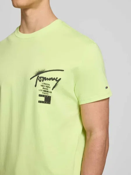 T-shirt o kroju regular fit z czystej bawełny Tommy Jeans zielona