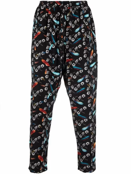 Pantaloni Marcelo Burlon County Of Milan cu imagine alergare negru