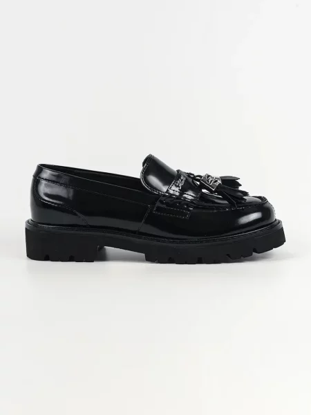 Karl Lagerfeld loafers slip-on pentru femei din piele Lowell negru