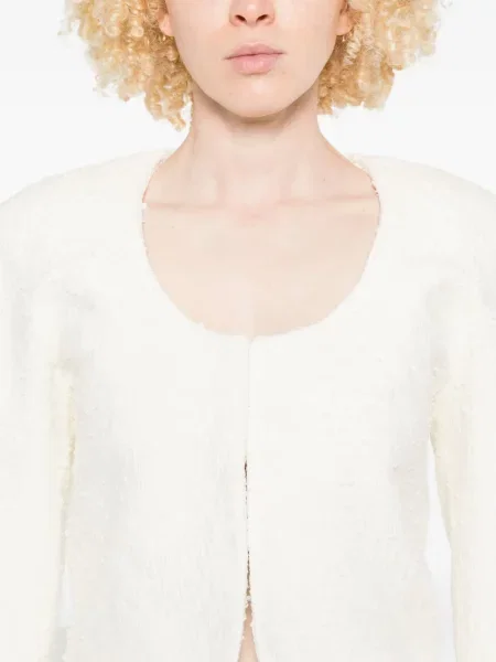 Geacă Jacquemus din tweed alb