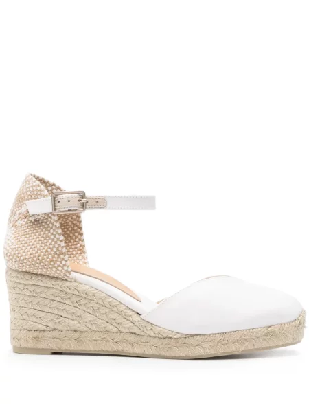 Espadrile Castaner cu pană alb