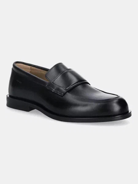 Usnjeni mokasini Calvin Klein ESS RUBBER BAND LOAFER LTH črna