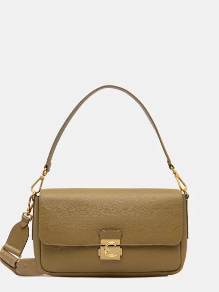 Usnjena usnjena torbica Coccinelle zelena