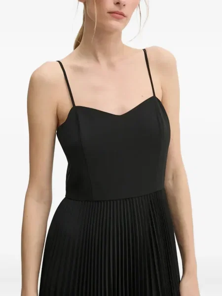 Rochie midi Theory plisată până la genunchi de costum negru