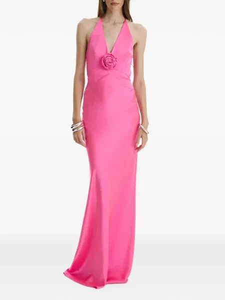 Rochie maxi Moos Studio cu gât halter roz