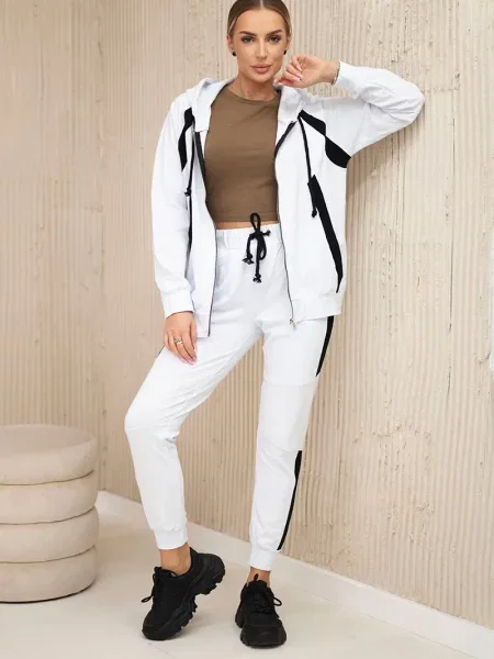 Komplet dresowy Kesi w paski biały