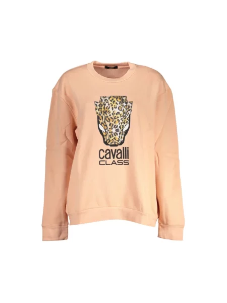 Bluza Cavalli Class elegancka w panterkę różowa