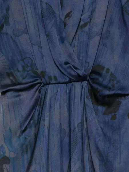 Gėlėta raštuota midi suknelė Giorgio Armani mėlyna