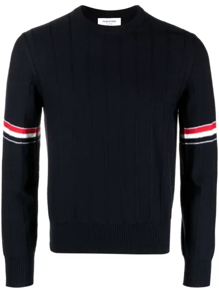 Pulover Thom Browne cu dungi lung albastru