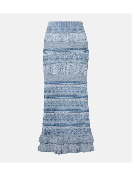 Fusta maxi Etro cu volane albastru