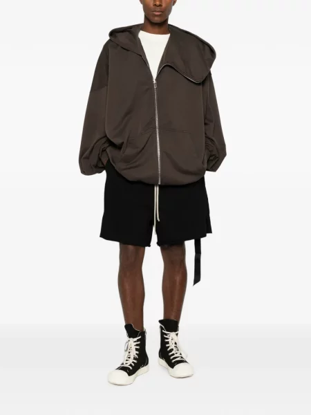 Hanorac cu glugă Rick Owens Drkshdw asimetric maro