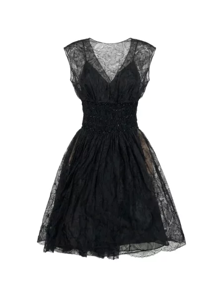 Rochie mini Valentino Garavani cu paiete din dantelă negru