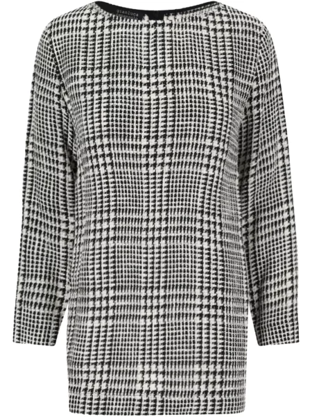 Mała sukienka mini Gianluca Capannolo w kratkę garniturowa biała