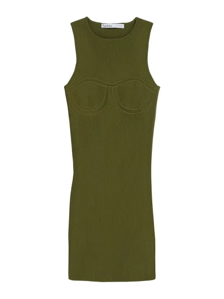 Bershka Rochie tricotat kaki