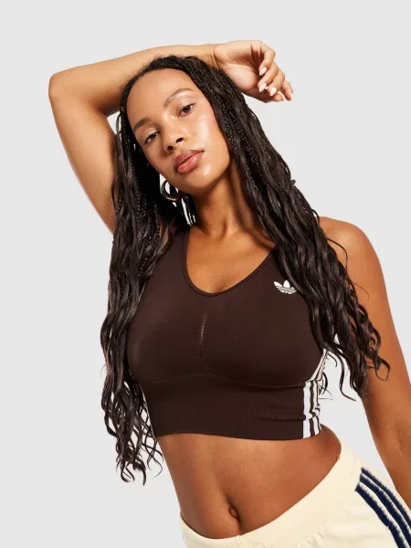 Adidas Bra Seamless Bralet brązowa