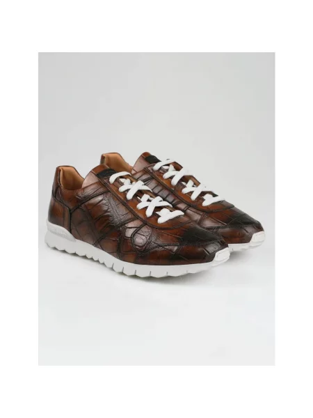 Sneakersy Kiton skórzane brązowe