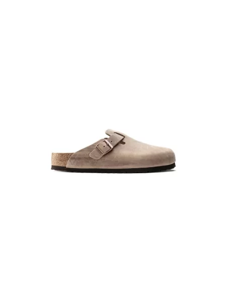 Klapki Birkenstock skórzane beżowe