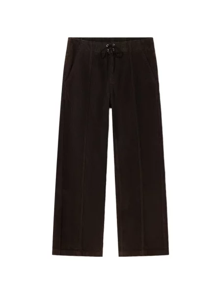 Pantaloni Gimaguas cu șireturi de catifea cord maro