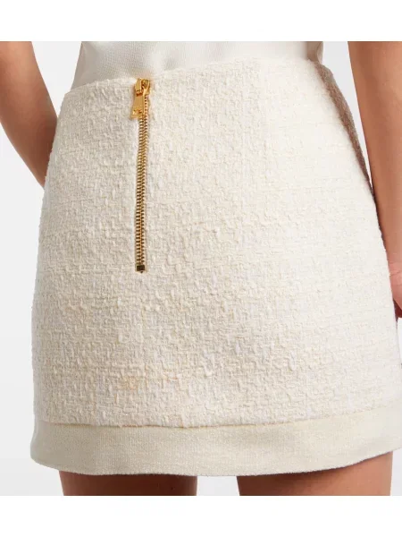 Fustă Balmain din tweed alb