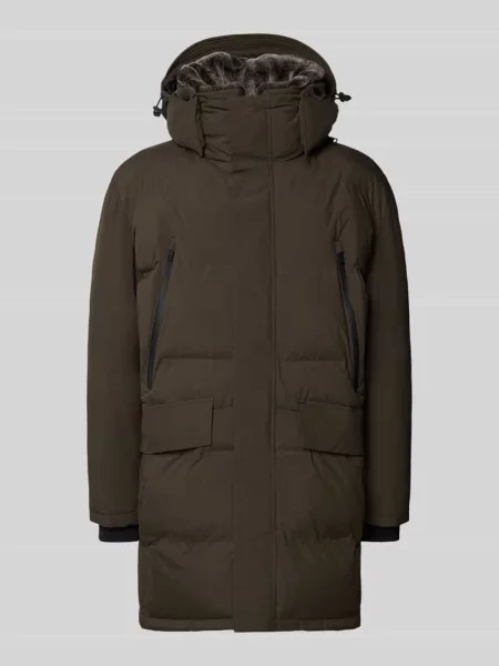 Strellson Płaszcz Pikowany Ambience Z Odpinanym Kapturem gruen khaki