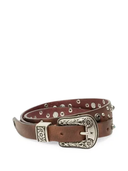 Cu centură curea Golden Goose din piele maro