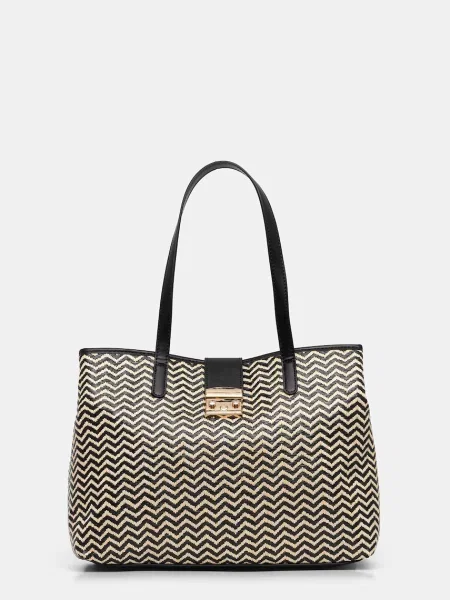 Morgan geantă shopper pentru femei împletită bej